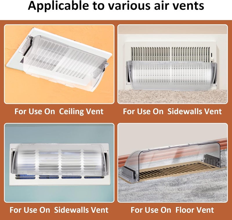 EKOCSIO 2 Pack Air & Heat Deflector for Vents, Sidewalls and Ceiling Registers, Adjustable from 8.5" to 15" - Image 4